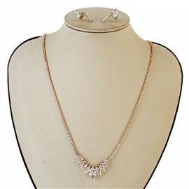 CZ Oval Necklace Set