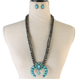 Fashion Semi Stones Necklace Set