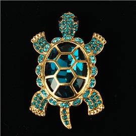 Rhinesetones Turtle Crystal Brooch