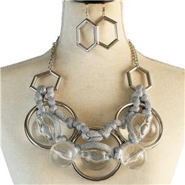 Fashion Round Chunky Necklace Set