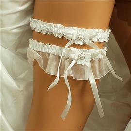 Laces Double Flower Wedding Garter