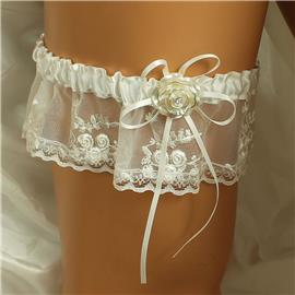 Laces Roses Wedding Garter