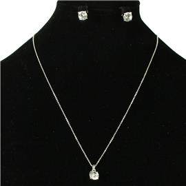 CZ 8mm Pendant Necklace set