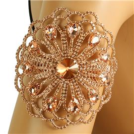 Rhinestones Round Chunky Arm Cuff / Bangle