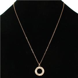 CZ Pendant Circle Necklace