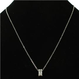 CZ Pendant Ring Necklace