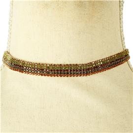 Rhinestones Casting Choker Necklace