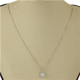 CZ Pendant Square Necklace