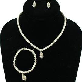 Pearls 3 Pcs Kids Necklace Set