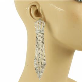 Rhinestones Knot Fringeds Earring