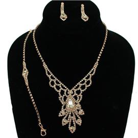 JR Rhinestones 3 Pcs Necklace Set