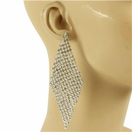 Rhinestones Casting Long Earring