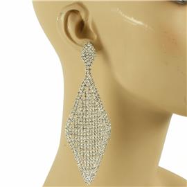 Rhinestones Casting Long Earring