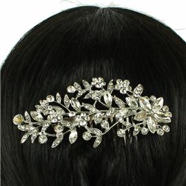 Crystal Leaves Flower Hair Comb