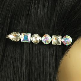 Crystal Tear Geometric Hair Pin