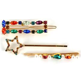 Crystal Pearl Star 3 Pcs Hair Pin