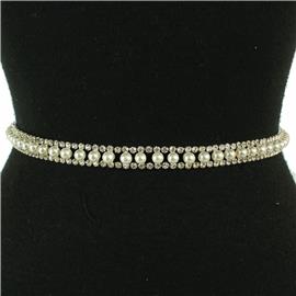 Pearl Stones Ribbon Belt