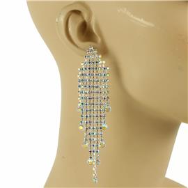 Rhinestones Fringeds Long Earring