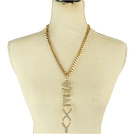 Metal Long Chain Sexy Necklace Set