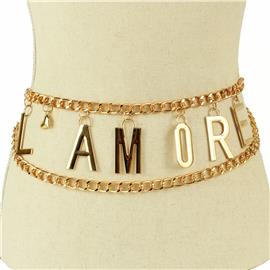 Metal Link Chain L Amore Belt