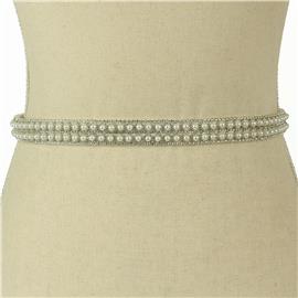 Pearl Stones Ribbon Belt