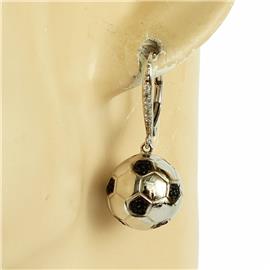 Rhodium CZ Ball Earring