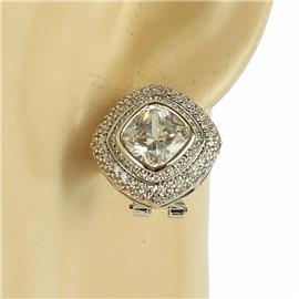 Cz Square French Back Earring