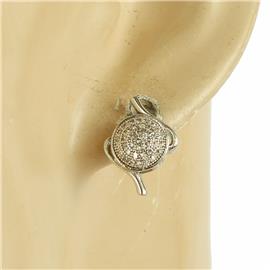 CZ Swirl Round Earring