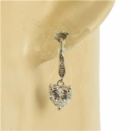 CZ Heart Dangling Earring