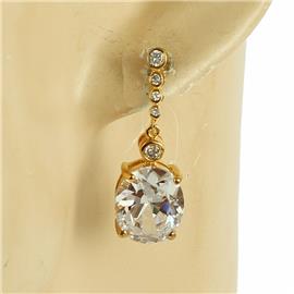 CZ Dangling Oval Earring