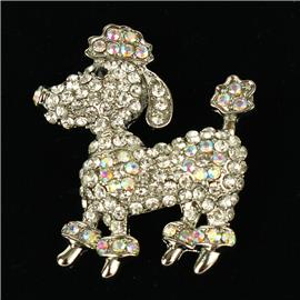 Crystal Dog Brooch