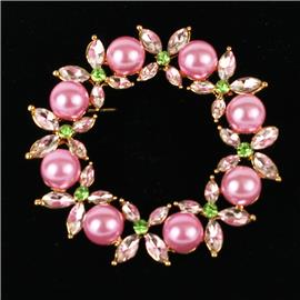 Pearls Flower Brooch