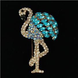 Crystal Flamingo Brooch