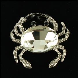 Crystal Crab Brooch