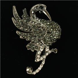 Crystal Bird Brooch