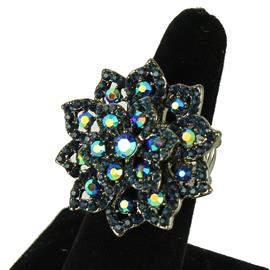 Crystal Casting Flower Stretch Ring