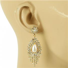 Rhinestones Pearls Earring