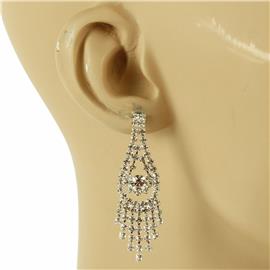 Rhinestones Tear Fringeds Earring