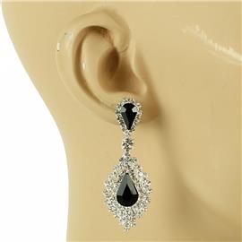 Rhinestones Casting Teardrop Earring