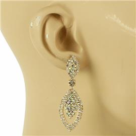 Rhinestones Casting Leaf Earring