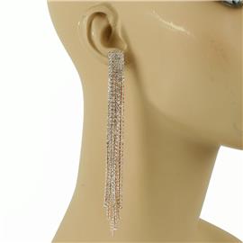 Rhinestones Long Fringeds Earring