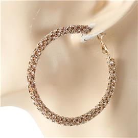 Rhinestones Hoop Earring