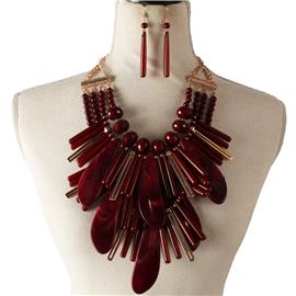 Fashion Drop Semi Stones Necklace Set