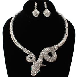 Fashion Crystal Snake Necklace Set