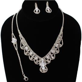 RhinestonesTear 3 Pcs Necklace Set