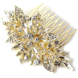 Crystal Leaf Hair Comb