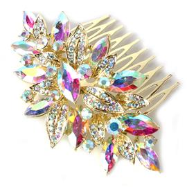 Crystal Leaves Hair Comb