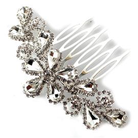 Rhinestones Casting Flower Hair Comb