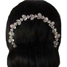 Rhinestones Teardrop Round Hair Comb