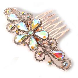 Rhinestones Swirl Flower Hair Comb